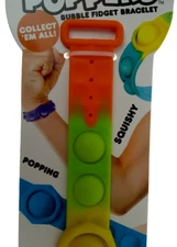 Pop Poppers Push Fidget Toy 6-Button Bracelet Wrist Bubble Squishy Popping Green
