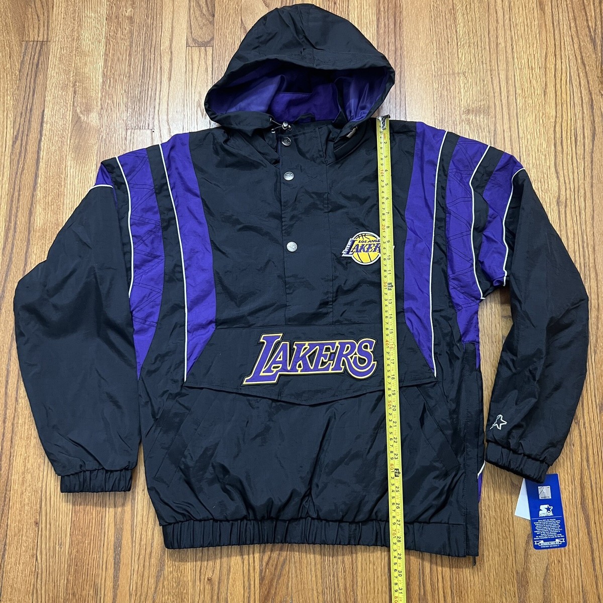 Starter Los Angeles Lakers Black/Purple Hooded 1/2 Half Zip Jacket