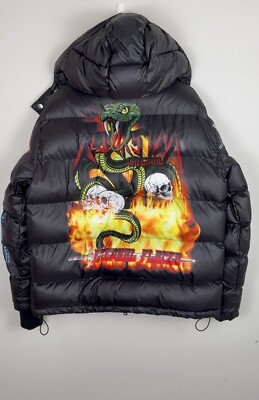 Rockstar Original MENS OUTERWEAR Black Nash Graphic Print Puffer