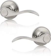 2 Pairs Probrico Dummy Door Lever Handle for Left and Right Hand Wave Style