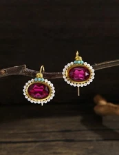 Creative Vintage Boho Style Multi Element Eye Catching Pearl Decor Cute Earrings