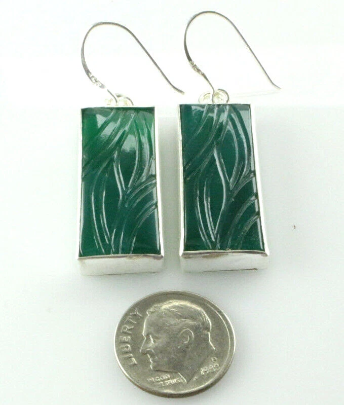 Pendiente de plata de piedras preciosas de forma de lujo con par emparejado t... - Imagen 2 de 4