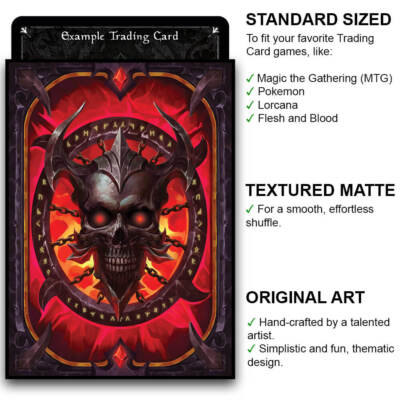 Fantasy North - Book of The Dead - Spell Book Series I - 100 Textured Matte TCG Card Sleeves - Fits Magic MTG Commander Pokemon and other Card Games Fantasy North - Book of The Dead - Spell Book Series I - 100 Textured Matte TCG Card Sleeves - Fits Magic MTG Commander Pokemon and other Card Games