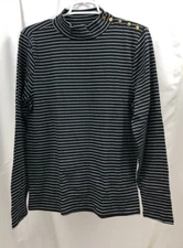 Women's J Crew Button Shoulder Mock Neck Shirt XL