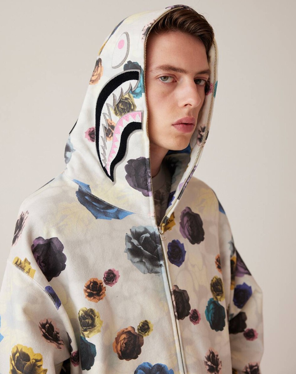 a bathing ape floral camo shark エイプ　パーカー FLORAL CAMO SHARK RELAXED FIT FULL ZIP HOODIE MENS – us.bape.com