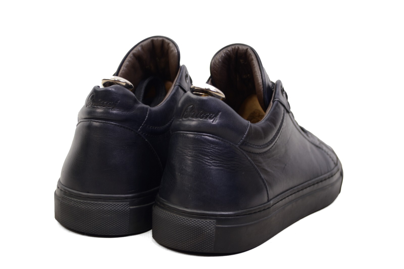 SAOLA 950$ BRIONI NAVY blu sneakers scarpe da ginnastica Italia UK7 US8 uomo Autentiche