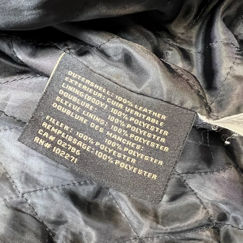 Vintage Columbia Leather Jacket Men 2XL Black Bomber Quilt Lined Soft Distressed - Picture 5 of 24