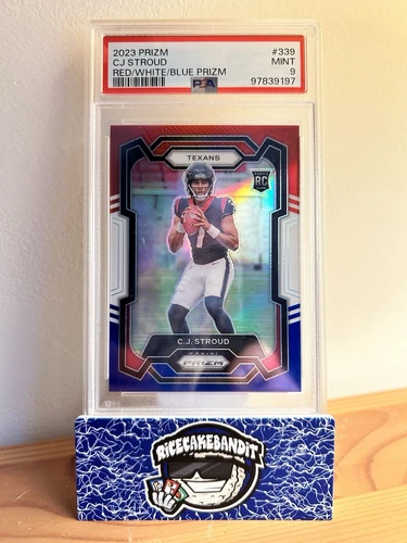 2023 Panini Prizm Rookies Red White & Blue CJ Stroud #339 PSA 9 MINT Rookie RC