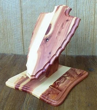 Cedar Arrowhead Deer European Skull Mount Table Pedestal Plaque