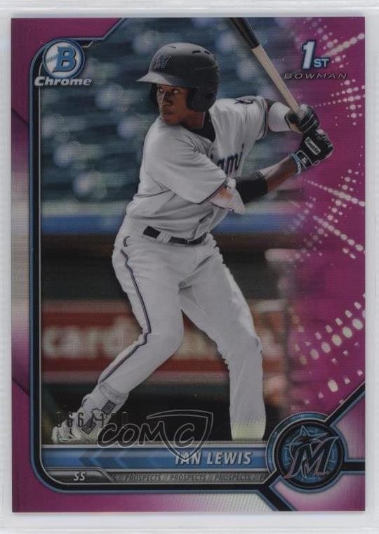 2022 Bowman Chrome Prospects Fuchsia Refractor 66/199 Ian Lewis #BCP-96 2s2