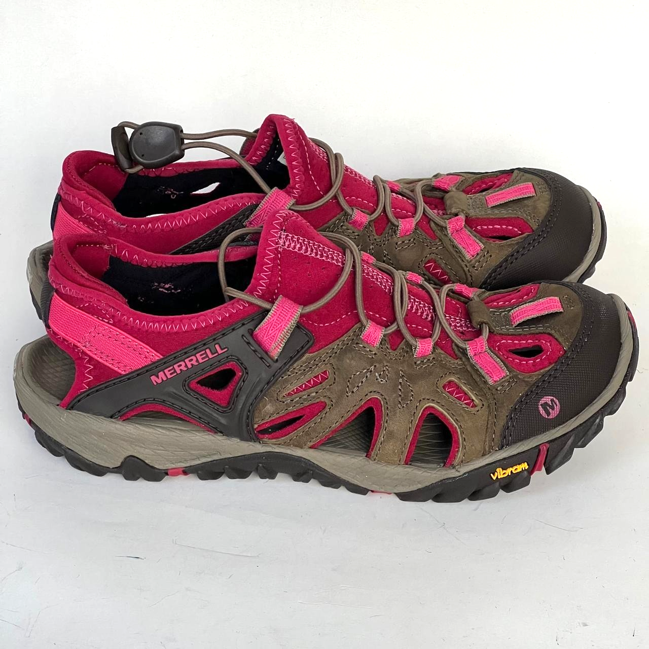 Merrell Boulder fucsia Vibram sandali da trekking acqua sneakers donna taglia 8