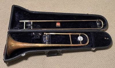 Antique Brass Conn Director Trombone serial # H86477 With Case Rare Find