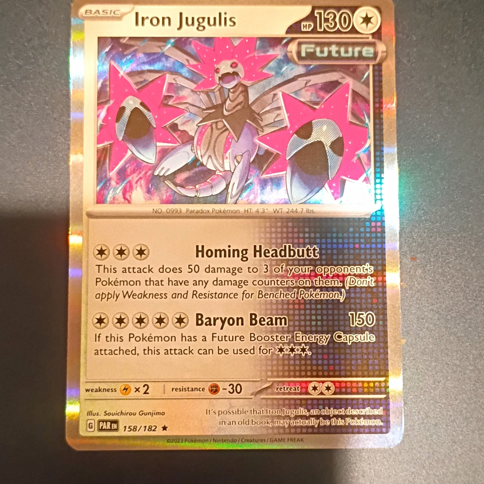 Iron Jugulis 158/182 SV04: Paradox Rift Reverse Holo Rare Future English 130HP