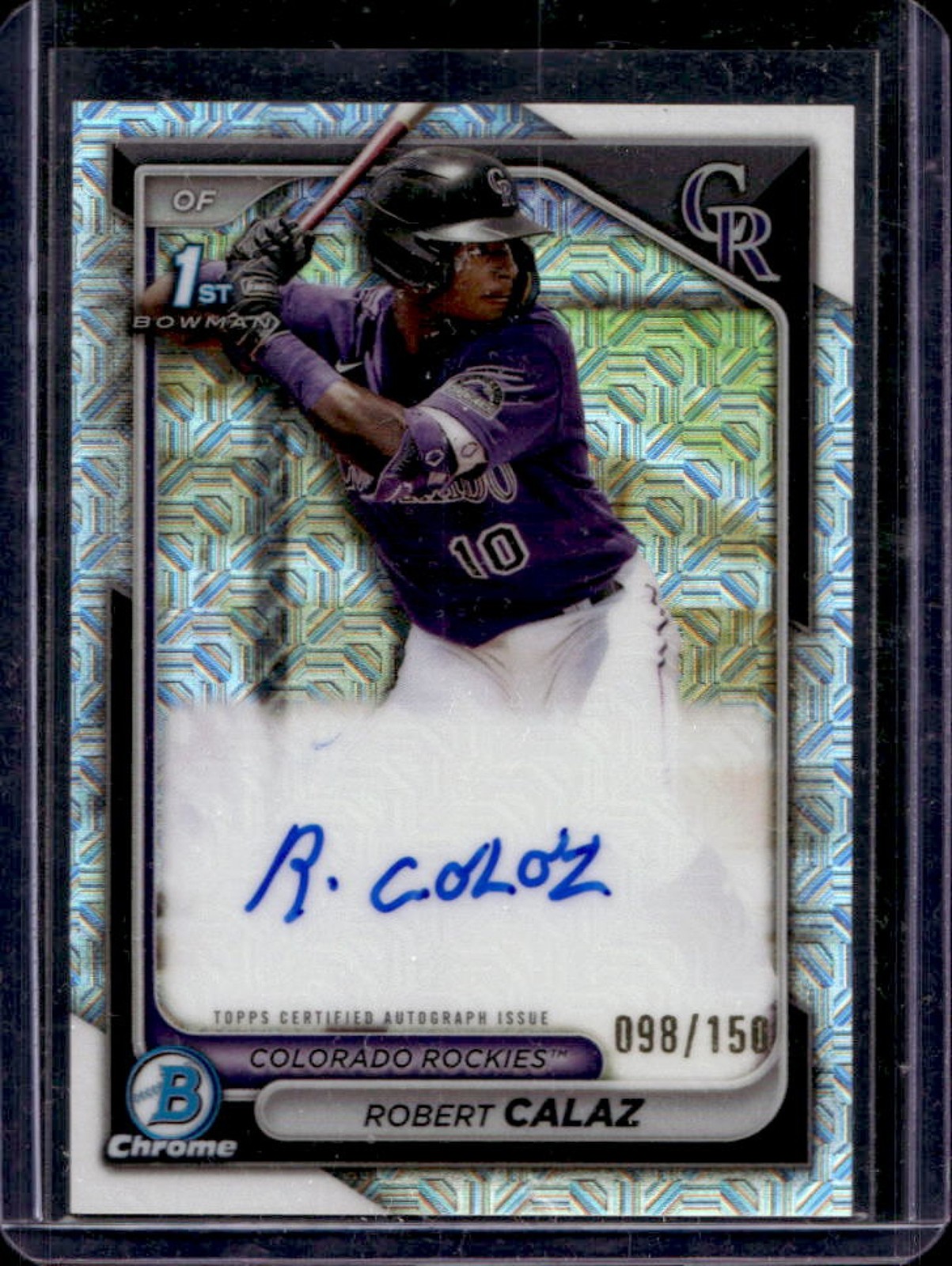 2024 Bowman Robert Calaz Chrome Auto HTA Refractor Choice 1st #98/150
