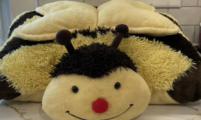 Pillow Pets Bumbly Bumble Bee Plush Stuffed 2010 Retired Yellow Black Large 18''