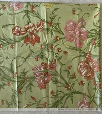 New GP & J Baker 1978 Vintage Iris Trail Fabric 60" x 63" Glazed Floral