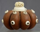 Vintage Chinese Eight-lobed Melon Form Gourd Cricket Cage Carved Lid Vent Holes — photo 1