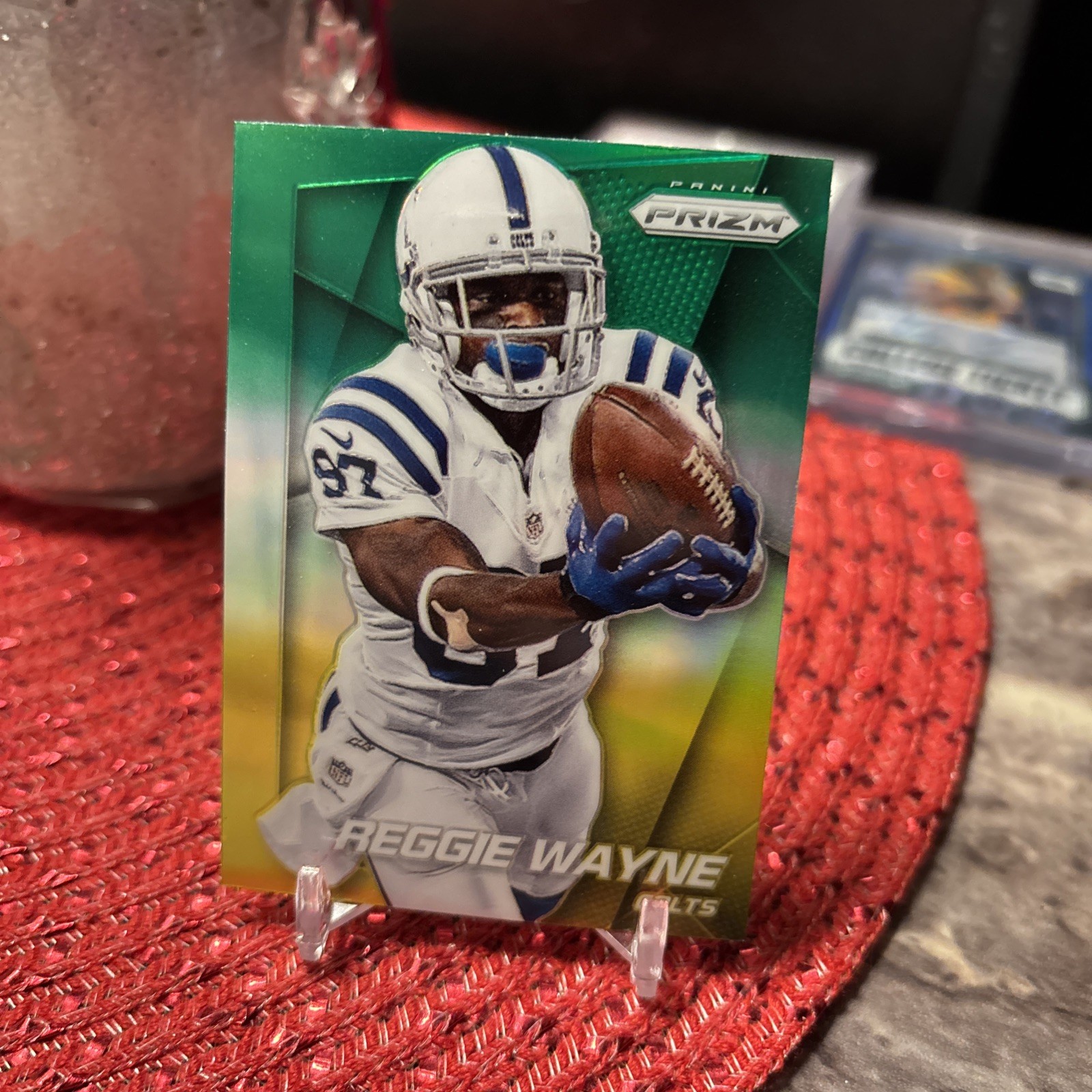 2014 Panini Prizm Football Neon Green & Yellow Prizm Reggie Wayne #52 Colts