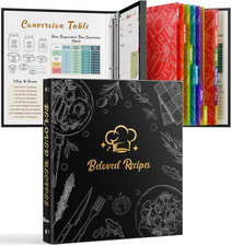 Recipe Binder 8.5"X11" 3 Ring Set, Waterproof Full Recipe Book Binder with Plast