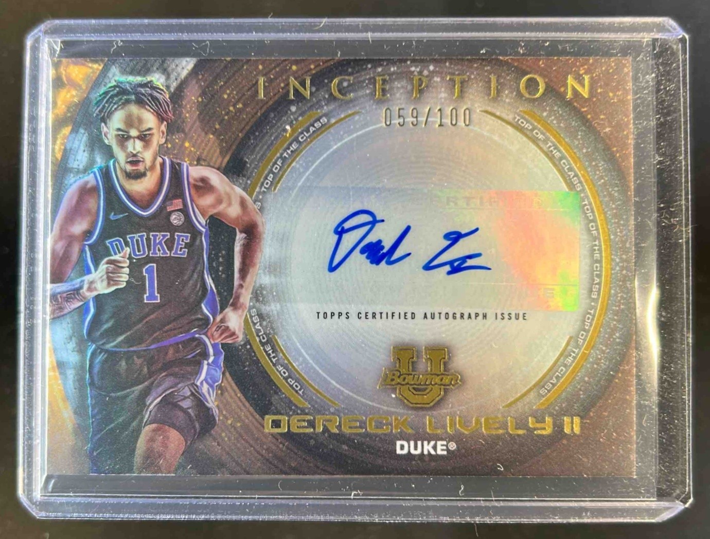 2022 Bowman University Inception Dereck Lively II U Top of the Class Auto #/100