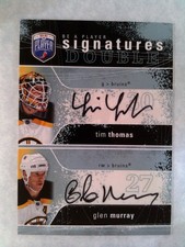 Tim Thomas & Glen Murray 2007-08 UD Be A Player Signatures Double Auto #2S-MT