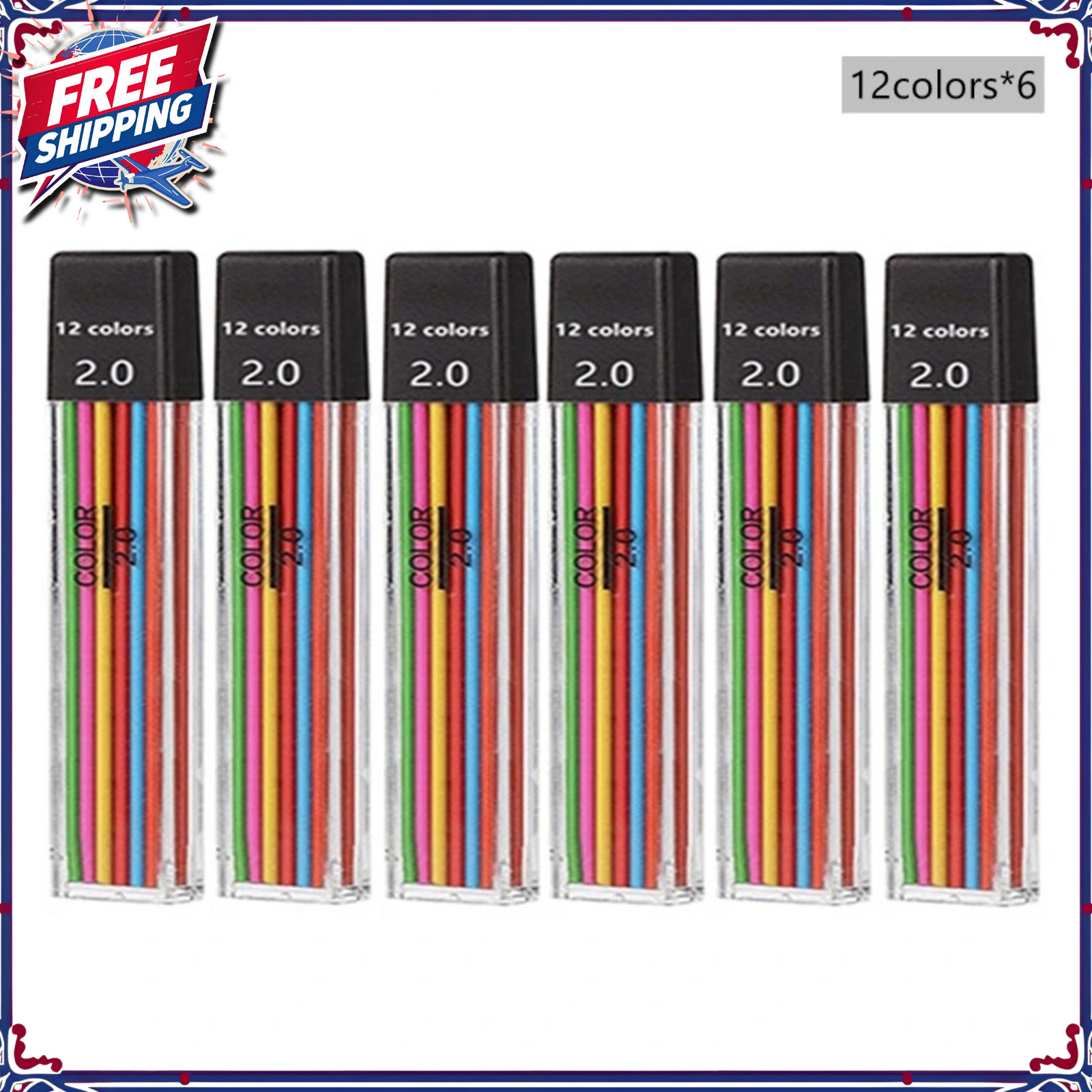 Set With 2b Black And Multi-color Lead Refills Drawing