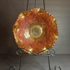 Vtg Imperial Glass Marigold Carnival Ruffled Glass Bowl