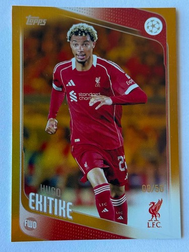 2025-26 Topps Chrome UEFA Club Competitions Gold -HUGO EKITIKE  #09/50 Liverpool