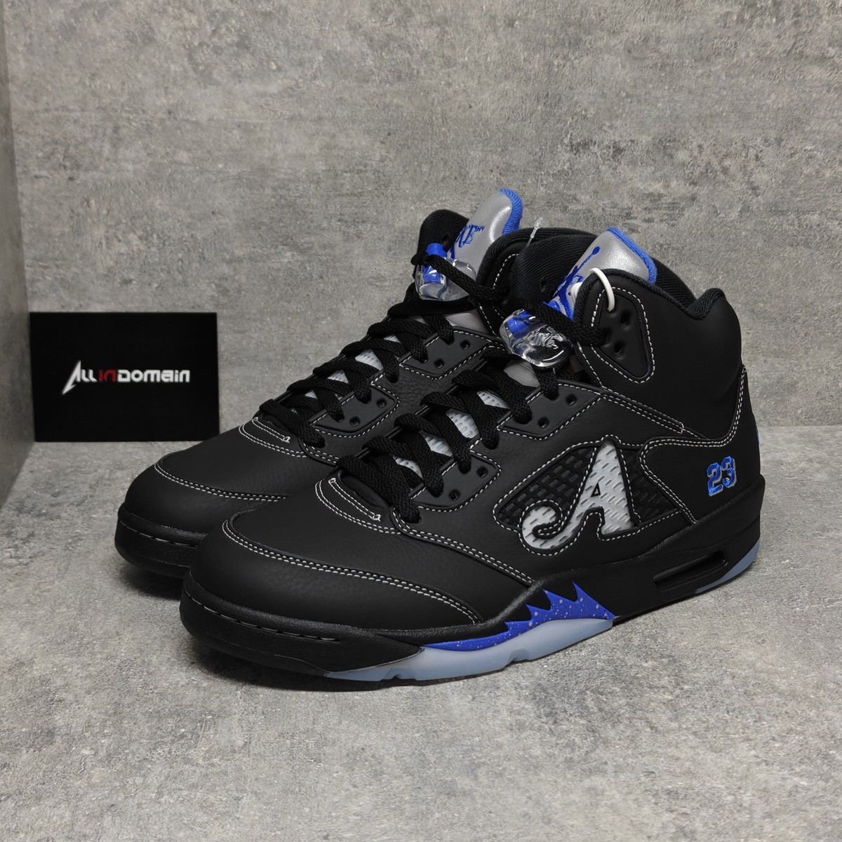 Awake×Air Jordan5 OG SP Black/Racer Blue Awake NY x Air Jordan 5 Retro 'Black Racer Blue' – TAKOUT®