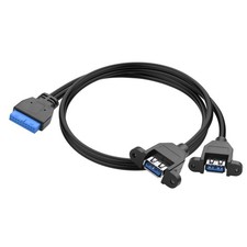 30cm USB 3.0 Front Panel Y Cable Motherboard 19/20-Pin Dual A Female Adapter