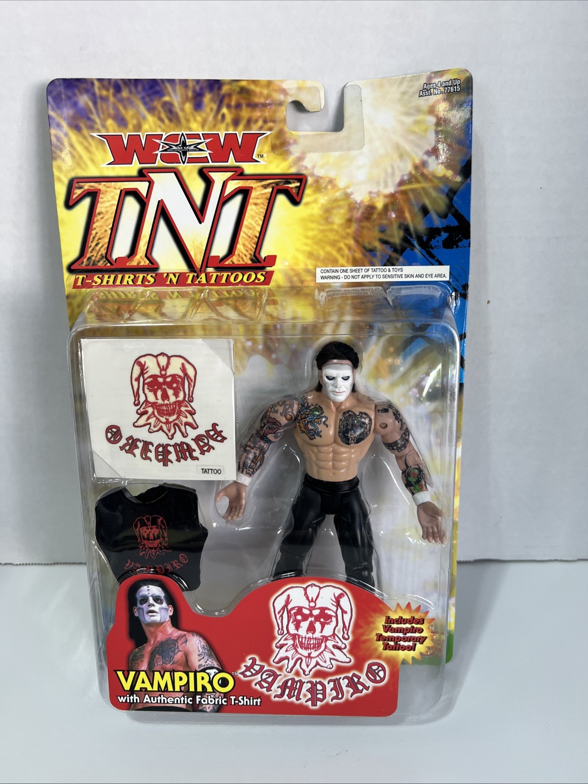 WCW TNT SHIRTS 'N TATTOOS VAMPIRO TOY BIZ 2000 WWE AAA WWF Wrestling Figure