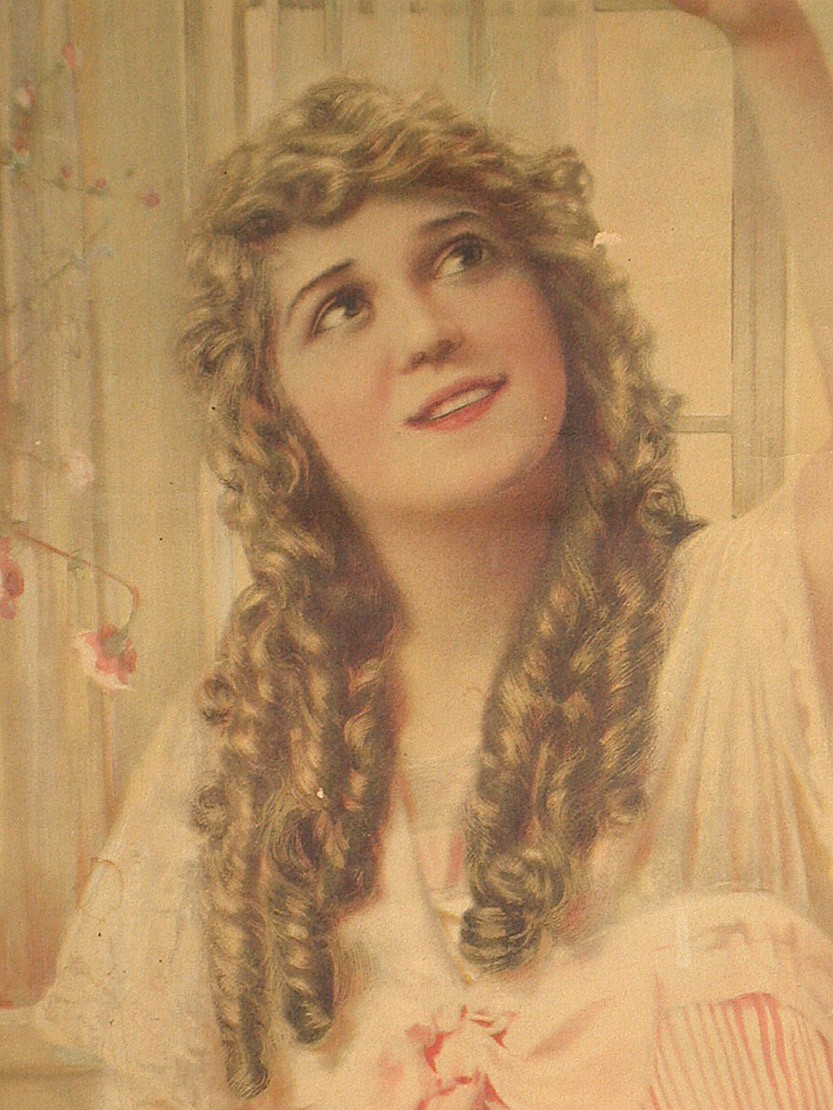 1917 Mary Pickford Art Calendar Pompeian Beauty Products Mail Premium Movie Star