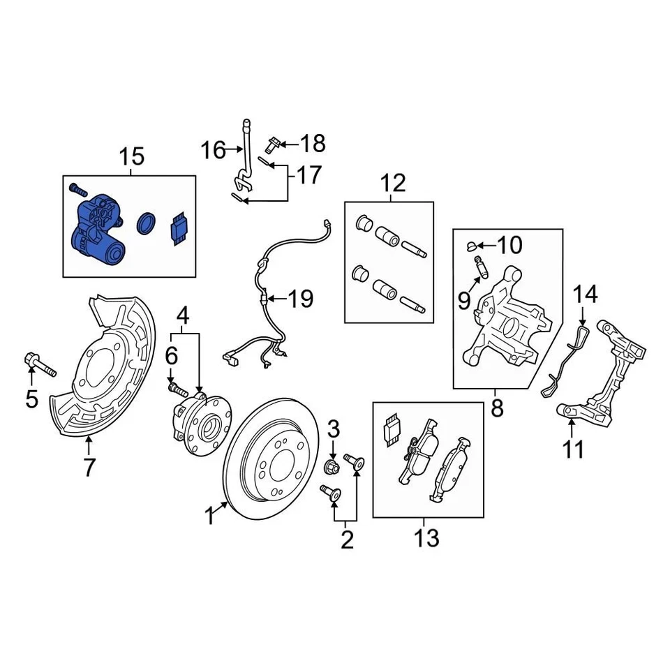 For Mazda 3 2019-2024 Mazda BDYS268EX Rear Right Parking Brake Actuator Foto 3 de 4