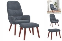 Sessel Relaxsessel Mit Hocker Dunkelgrau Samt