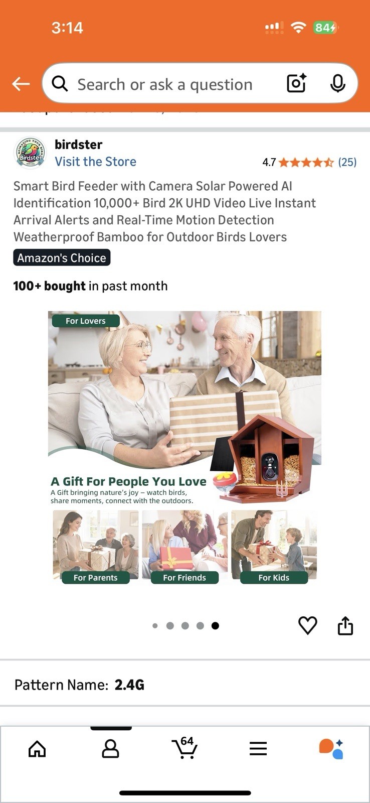 Smart Bird Feeder with Camera Solar Powered AI Identification 10,000+ Bird 2K HD