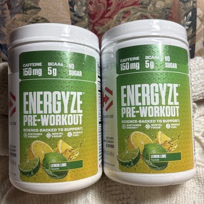 Lot of 2 x 14.1 oz (400 g), Energyze  Pre-Workout, Lemon Lime - Exp 02/2027