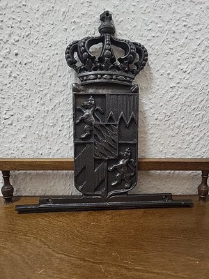 Vintage Bavarian Metal Border Sign or Door Sign 