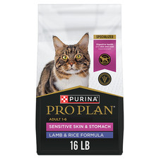 Purina Pro Plan Sensitive Skin Stomach Adult Dry Cat Food Lamb Rice 16 lb