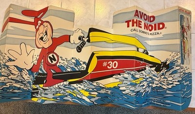 Domino's Pizza 1988 'Avoid the Noid' Original Advertising Sign Auto Shade
