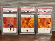 Michael Jordan 1997 Collector's Choice PSA10 3 Card Set - Rare NBA Cards Used