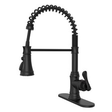 Solid Brass Kitchen Faucet 1 or 3 Hole, Matte Black Kitchen Sink Faucet with ...