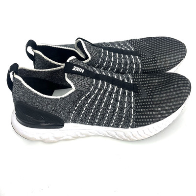 Nike Shoes Size 10.5 Mens Black White React Phantom Road Run Flyknit 2 Pull On