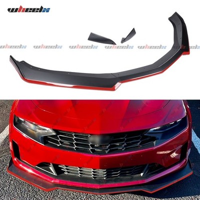 Red-Line Style For 16-24 Chevy Camaro SS LS LT RS Front Bumper Lip Spoiler Kit