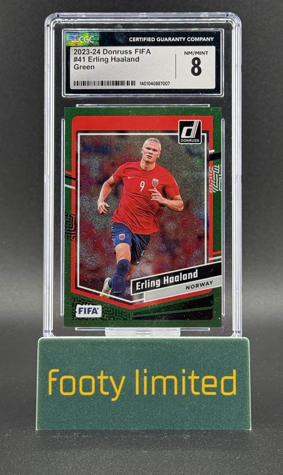 Erling Haaland 2023-24 Panini Donruss FIFA Green Prizm /5 Norway World Cup Rare!