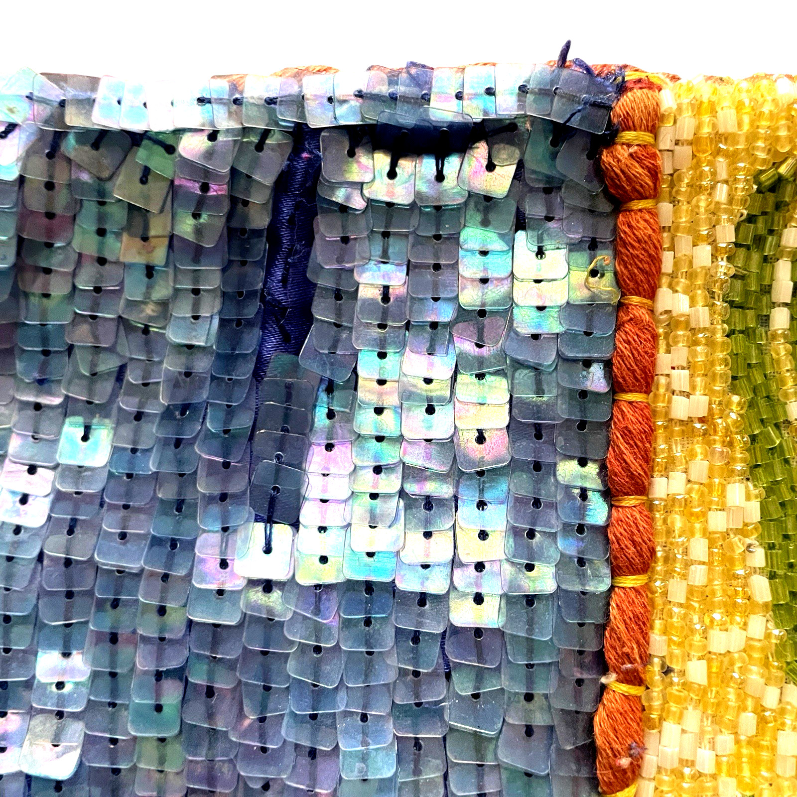 CHRISTIANA Beaded Sequin Handbag Patchwork Snap D… - image 6