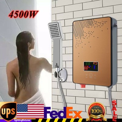 110V Instant Electric Tankless Hot Water Heater On Demand Whole House 4500W Neu