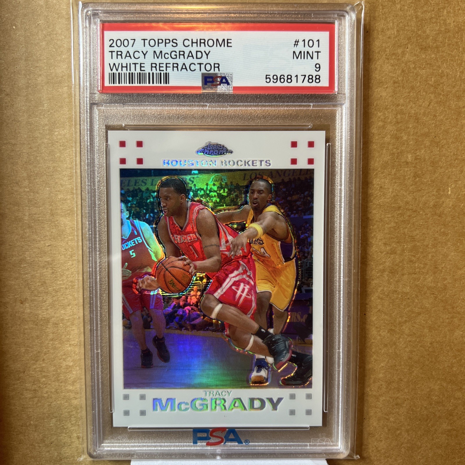 2007 Topps Chrome Tracy McGrady White Refractor #101 w/ Kobe Bryant 53/99 PSA 9