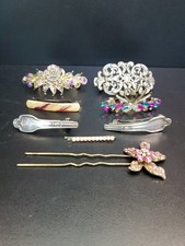 8 Vintage Barrette Made In France Goody Rhinestones