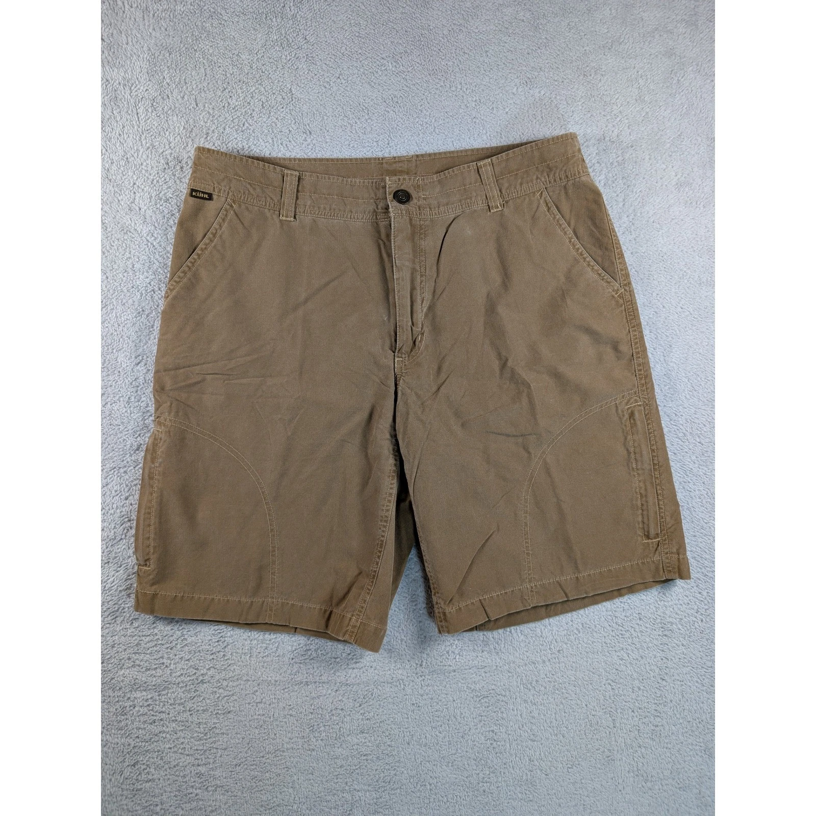 Kuhl Kuhldry Shorts Mens 34 Brown Hiking Outdoor Cargo Utility Patina 9" Inseam