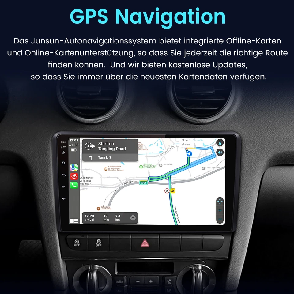 Android14 USB radio Für AUDI A3 8P Autoradio 1+32G Apple Carplay GPS Navi WIFI - Bild 3 von 4